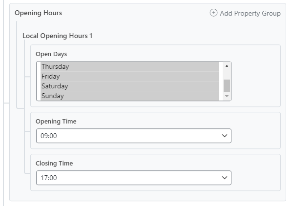 Opening Hours All Options To Configure