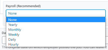 Payroll Options In Job Schema