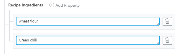 Recipe Ingridients Options