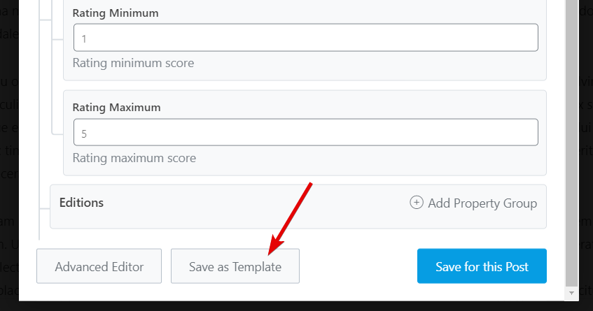 Save The Schema As A Template