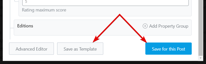 Saving Schema On Post Vs As Template