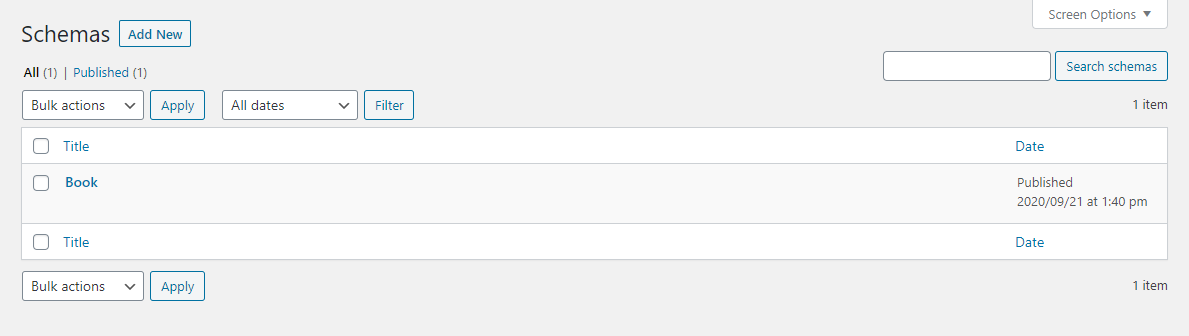 Schema Templates Interface