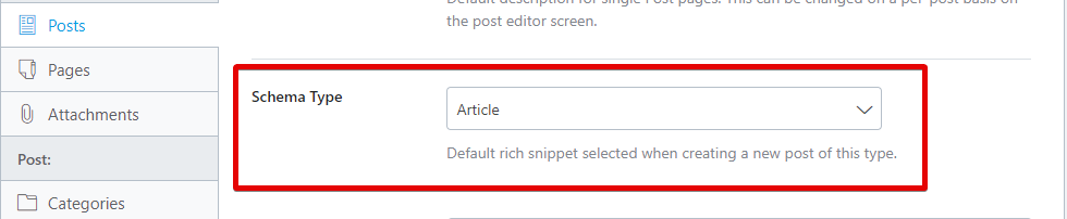 Select Default Schema Type For Posts