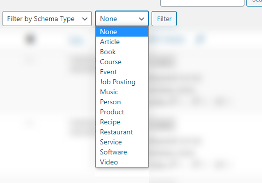 All Schema Filters Available To Be Used