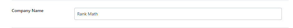 Company Name Setting In Rank Math Setup