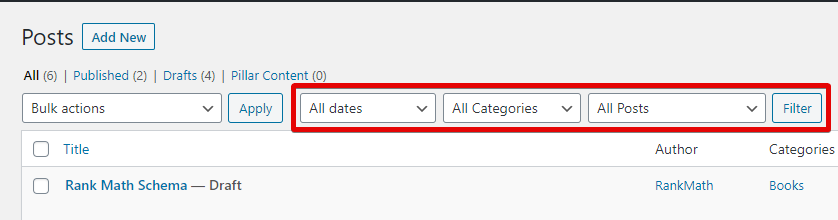 Filters To Filter Posts In Rank Math