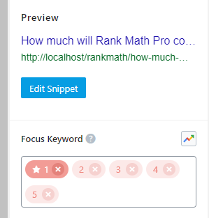 Focus Keywords Added To Post With 5 Limit