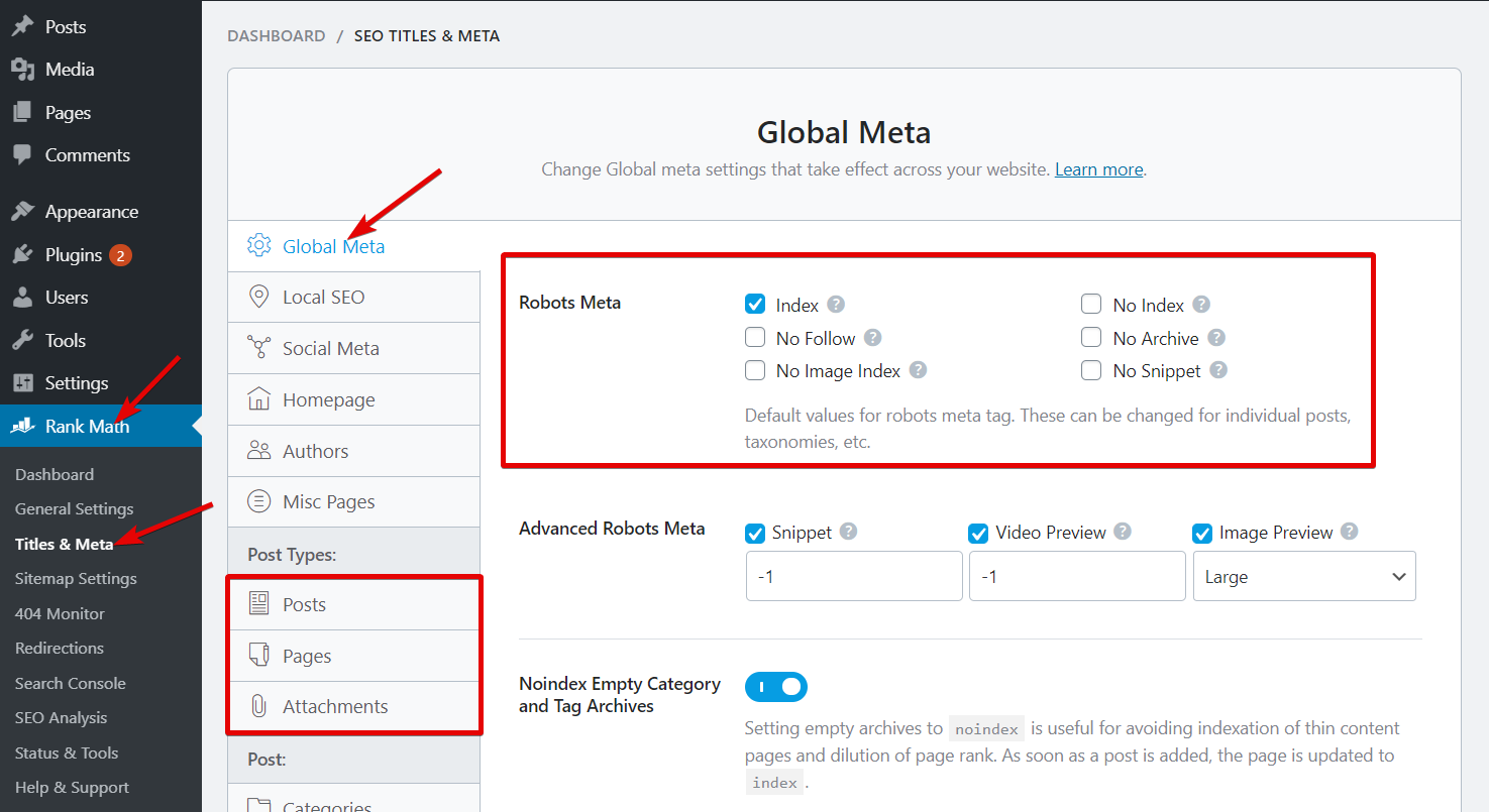 How To Configure Global Robots Meta In Rank Math