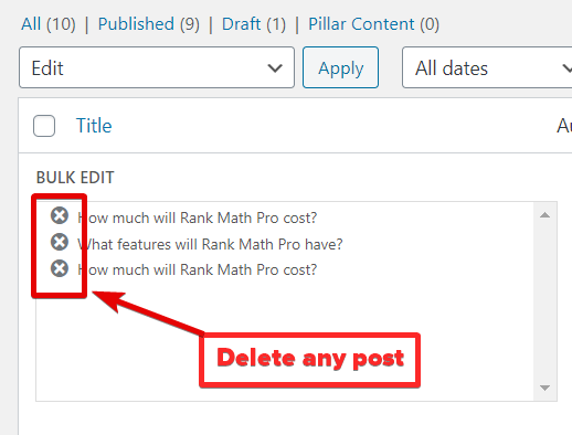 How To Exclude Posts From Bulk Edit