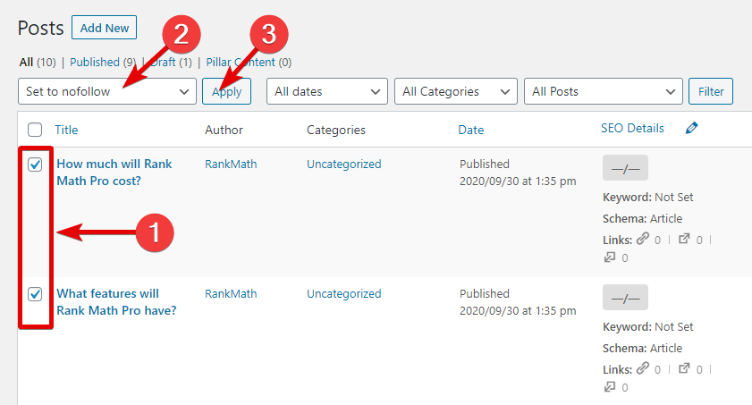 How To Use The NoFollow Bulk Action In Rank Math