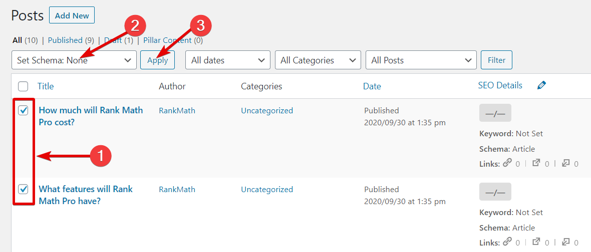 How To Use The Set Schema None Bulk Action In Rank Math