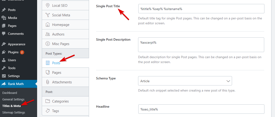 Post Global Title Settings In Rank Math