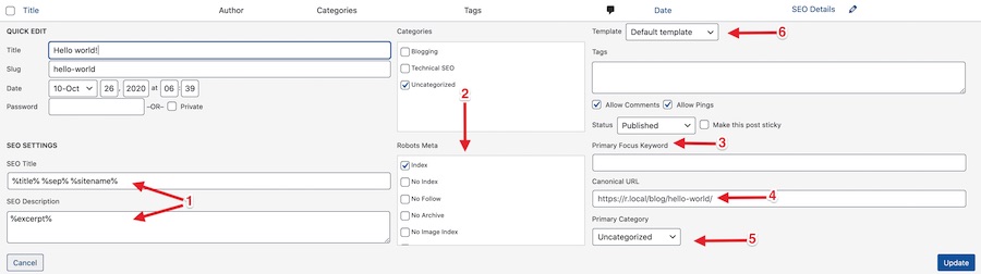 advanced quick edit options