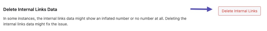delete internal links data