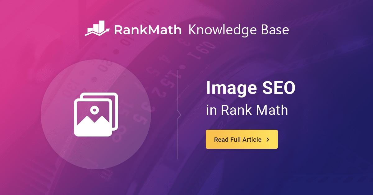 Image SEO Options in Rank Math