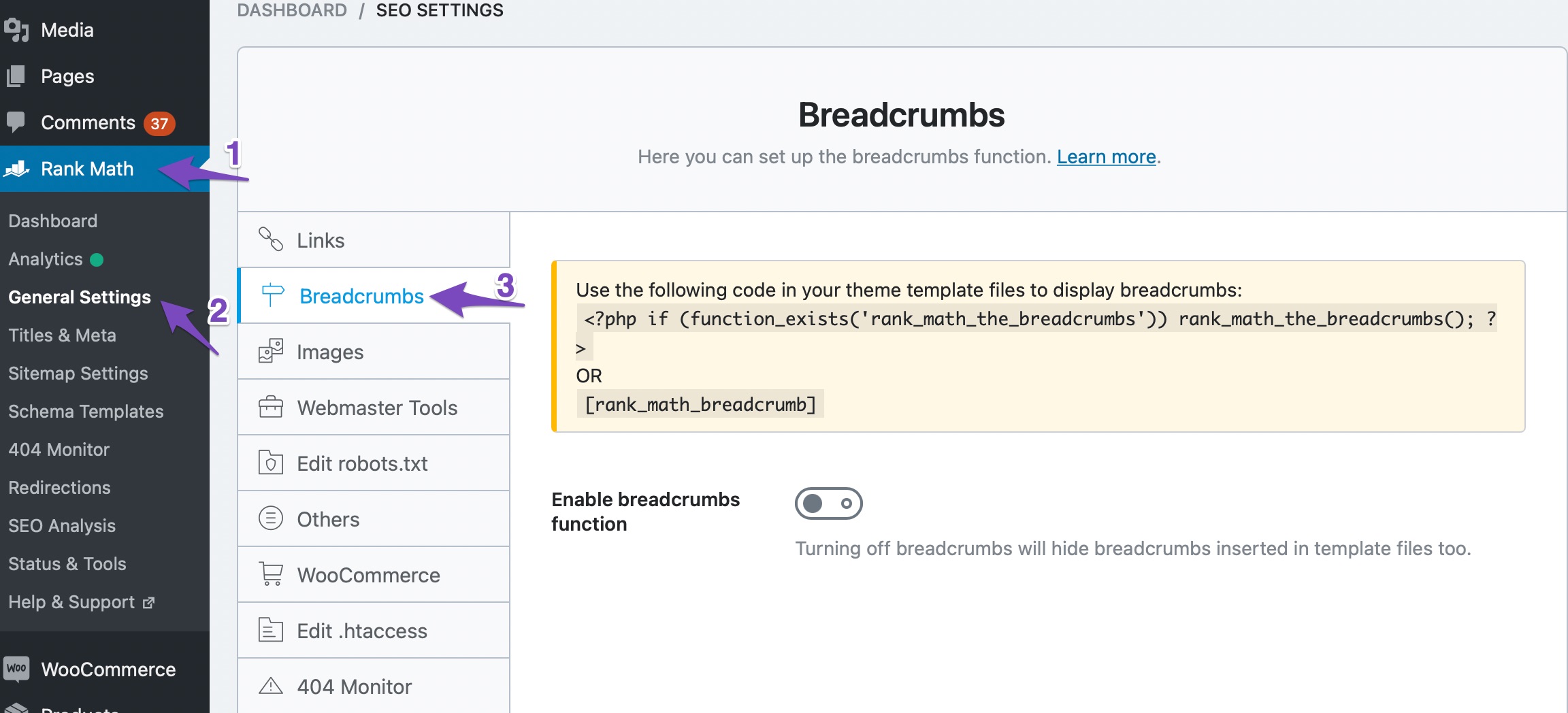 Activate Breadcrumbs