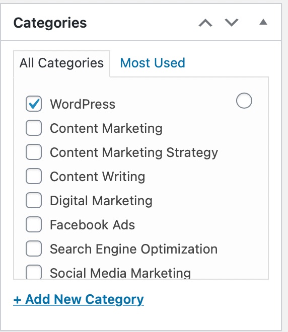select categories