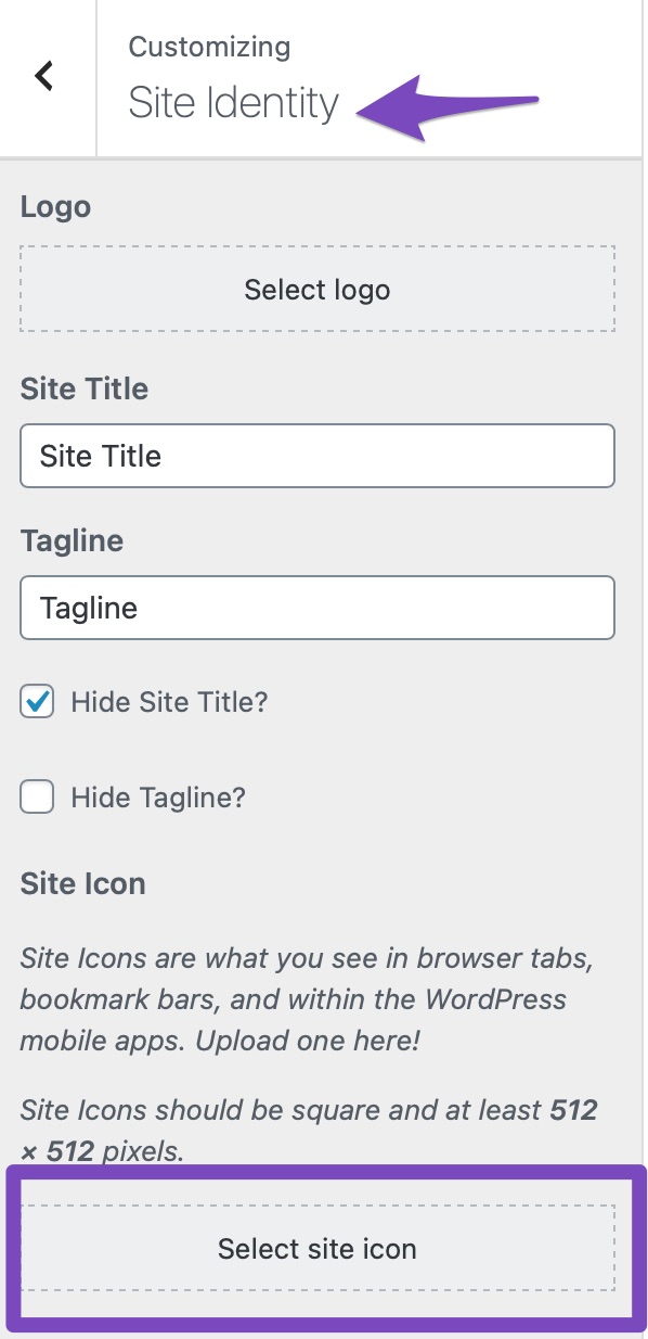 Set your Site Icon