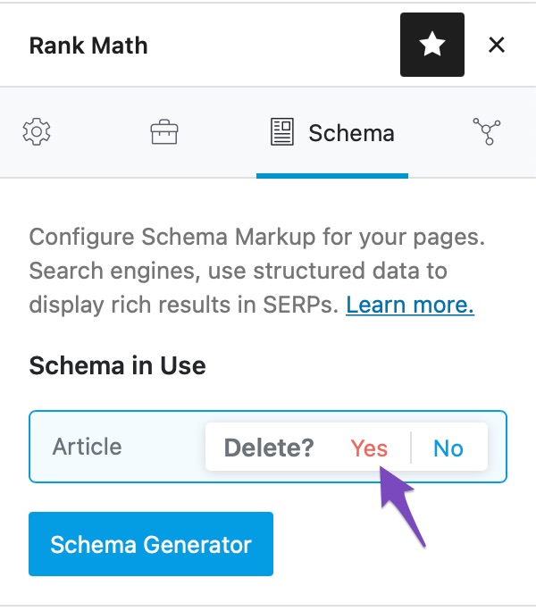 Delete the Schema in Use