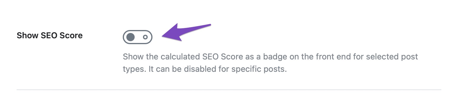 Hide the SEO Score