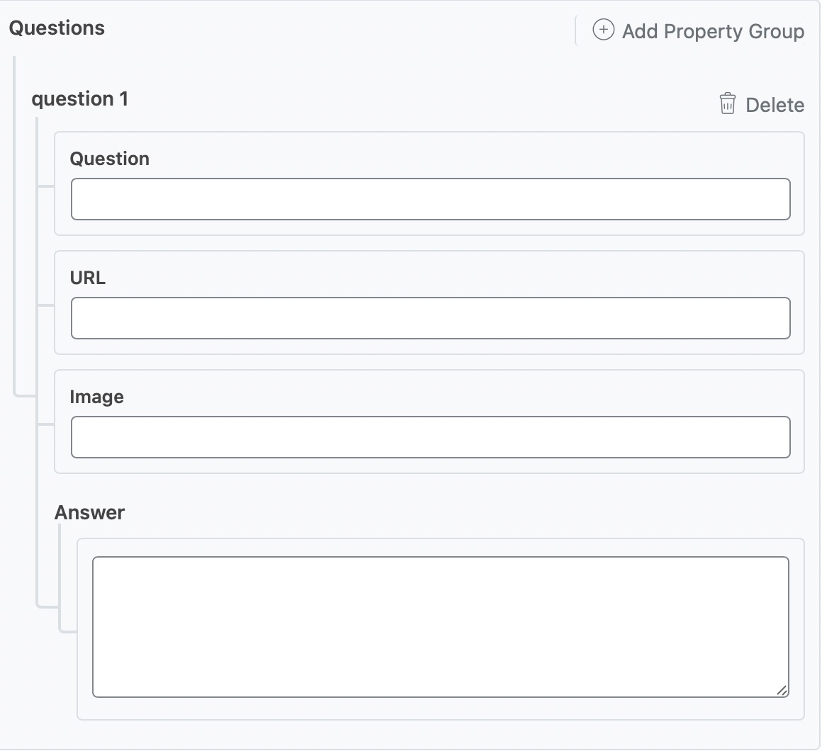 Question Fields in FAQ Schema