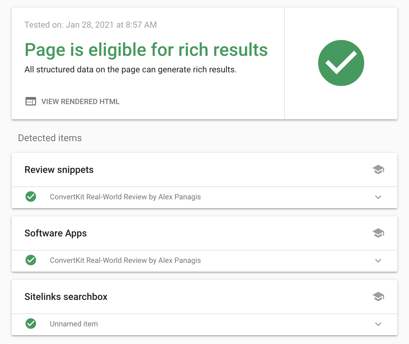 Rich Results Test Example