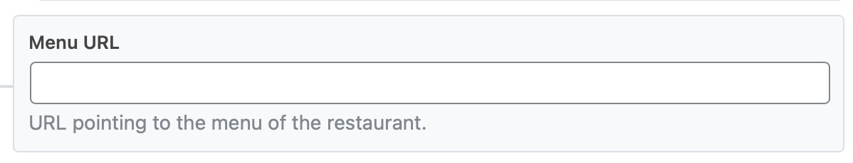 Enter the URL of the menu