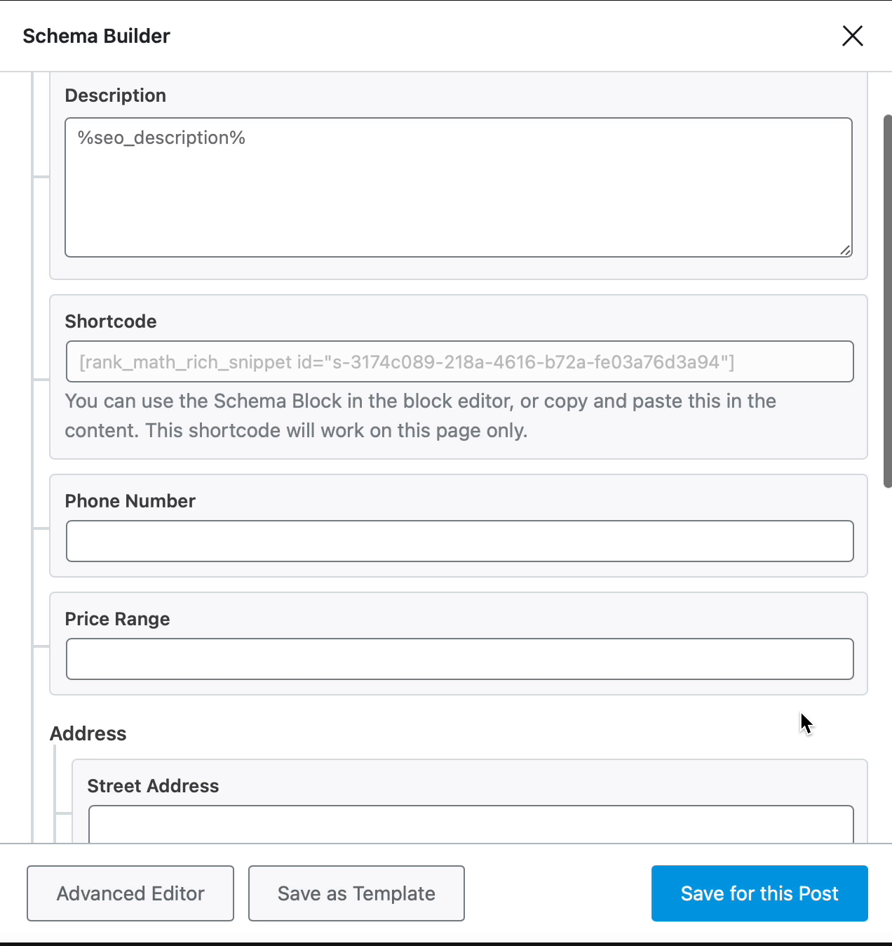 Restaurant Schema Builder