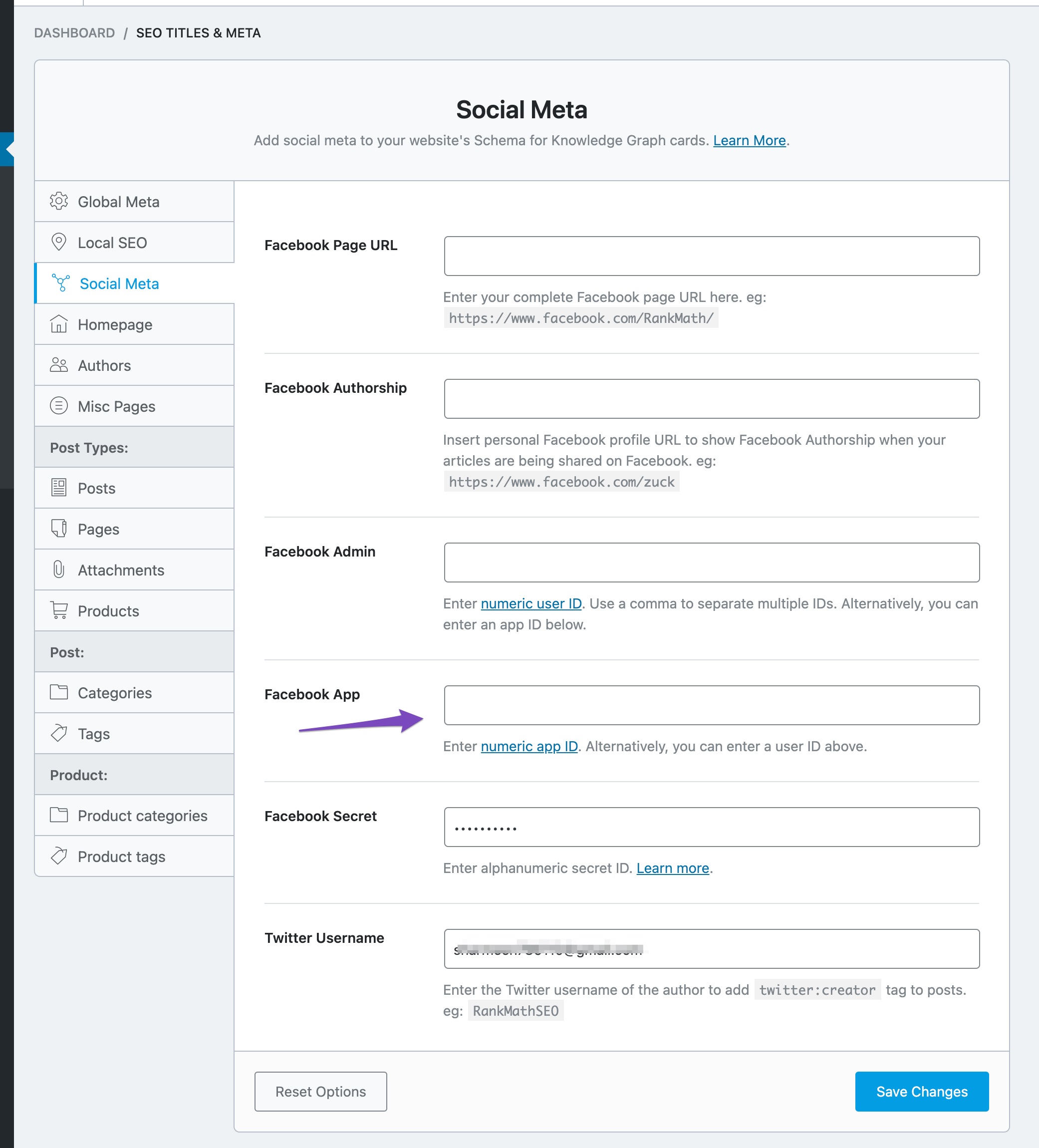 Set the Facebook App ID