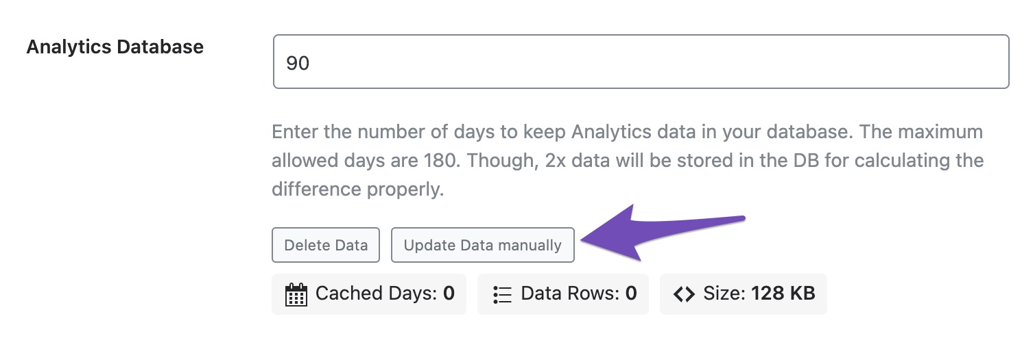 update data in analytics manually