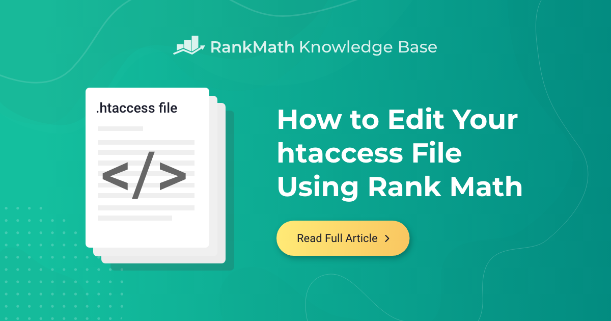 How to Edit Your htaccess File Using Rank Math » Rank Math