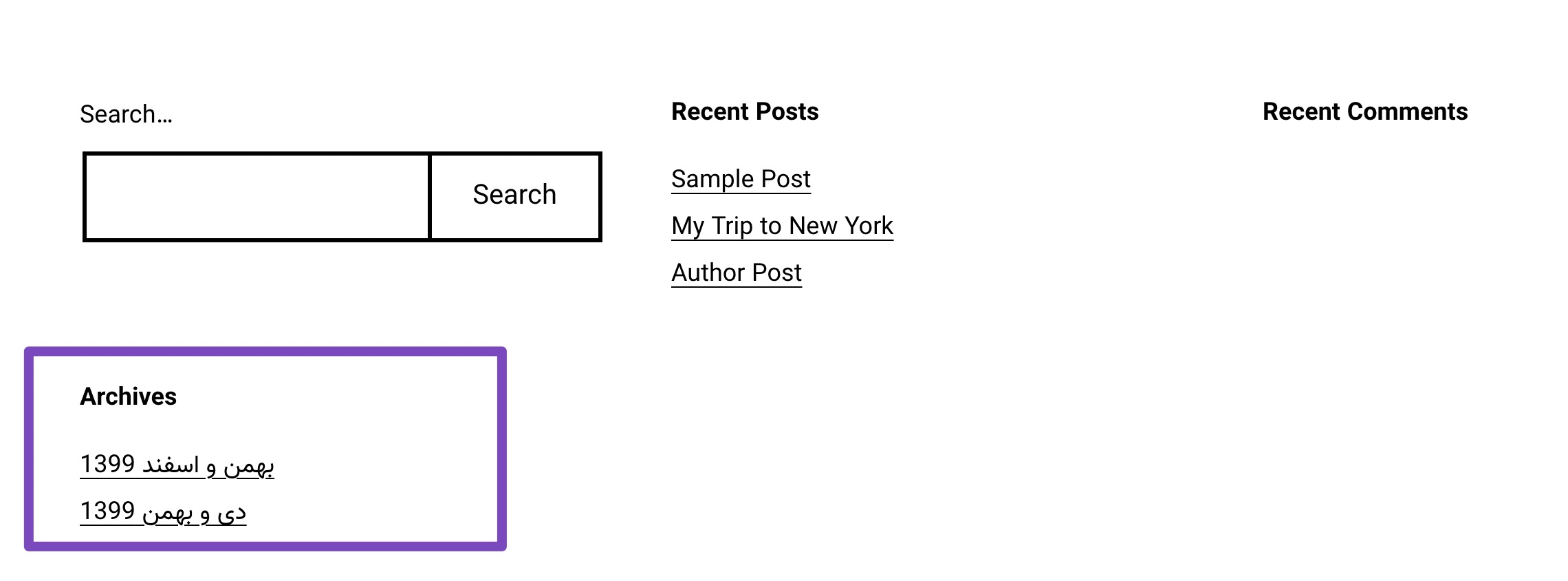 Rank Math working fine with Archive Widget-WP Shamsi