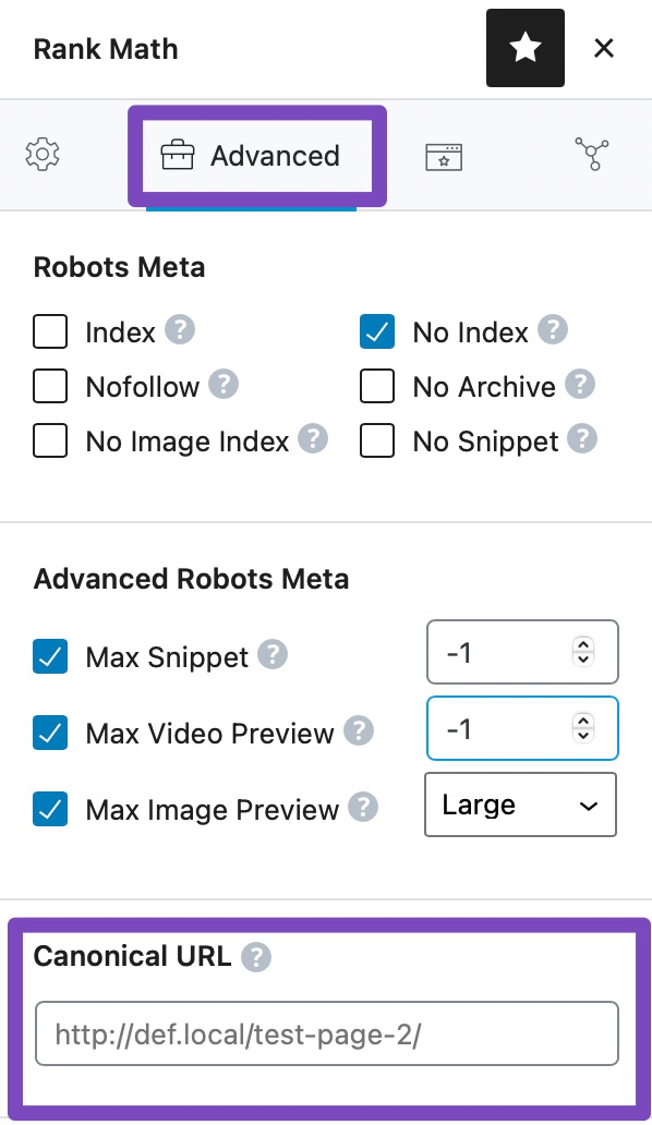 Where To Find Canonical Url In Rank Math Settings