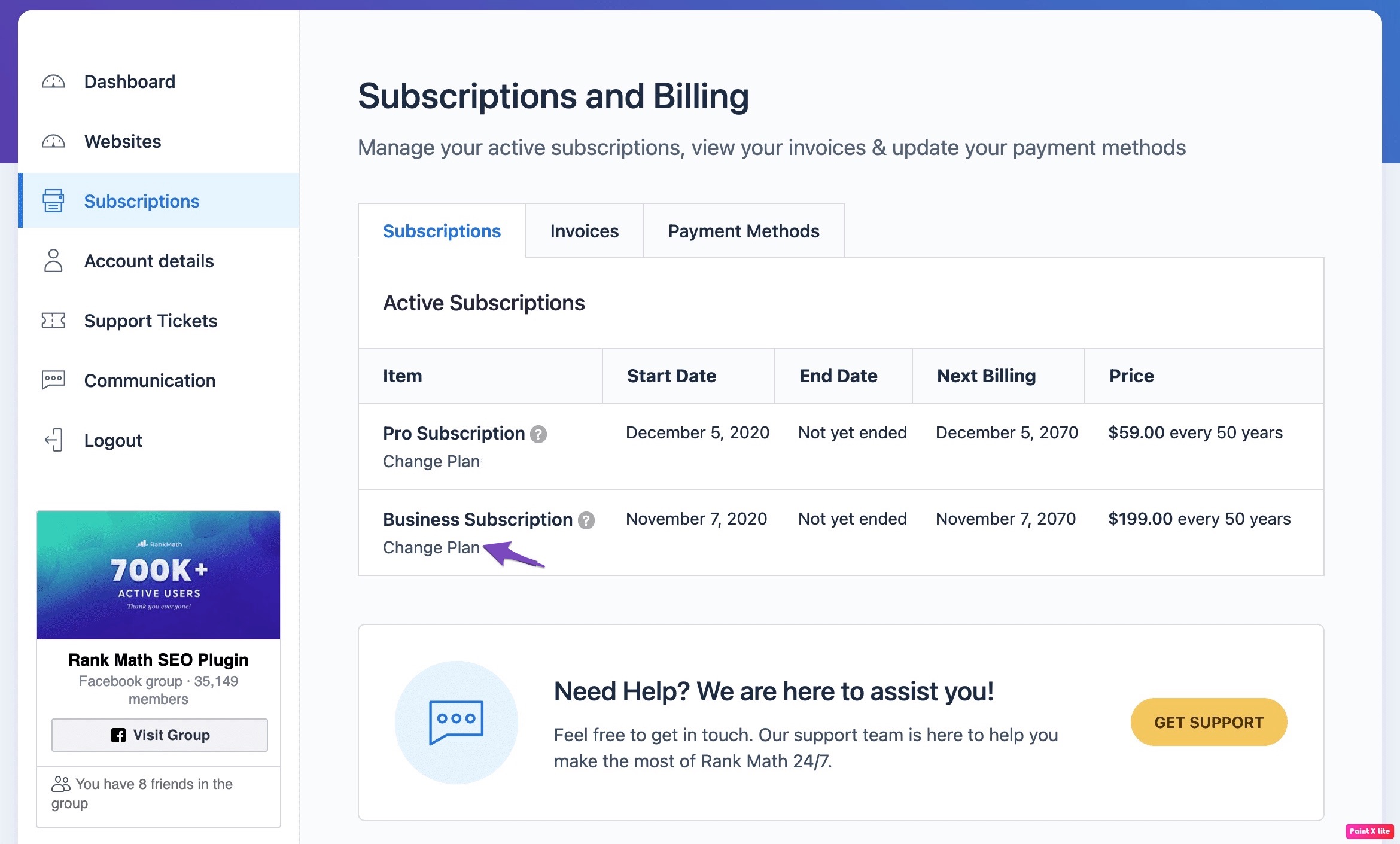 Downgrade the Subscription