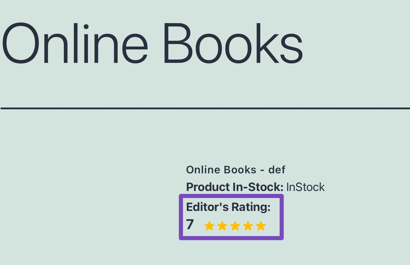 Elementor Rating on the frontend