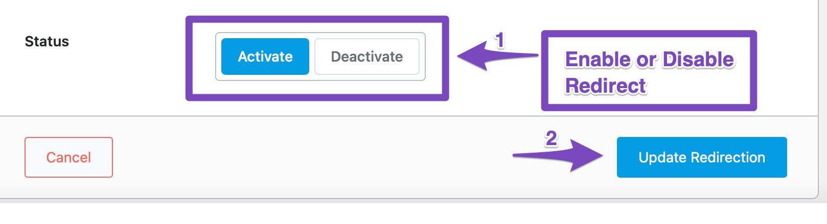 Enable or Disable Redirect