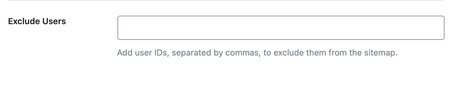 exclude users from sitemap