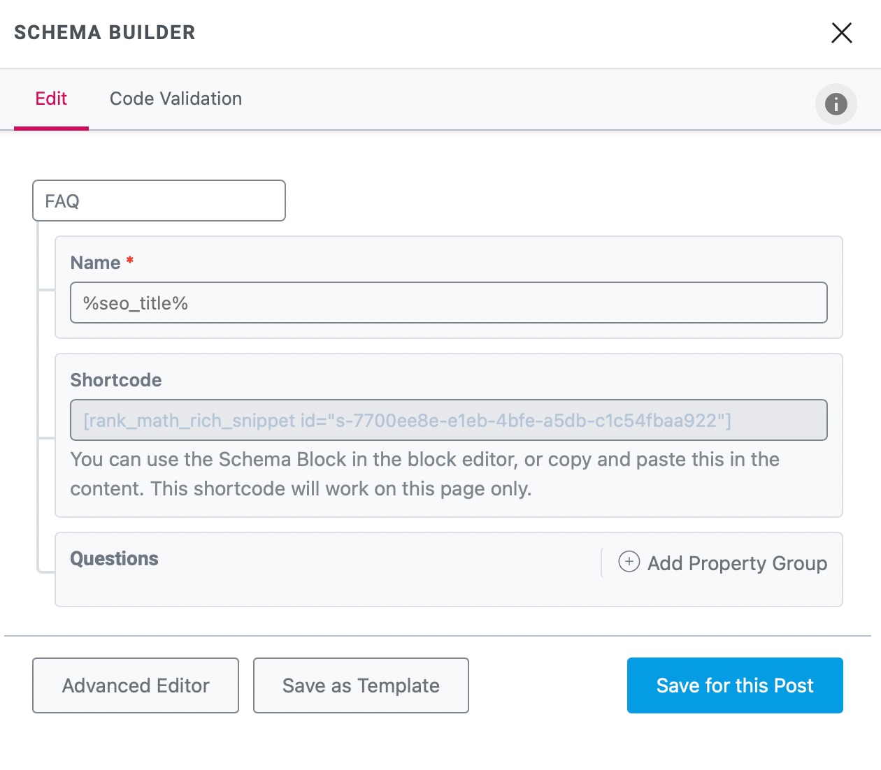 Schema Builder of FAQ