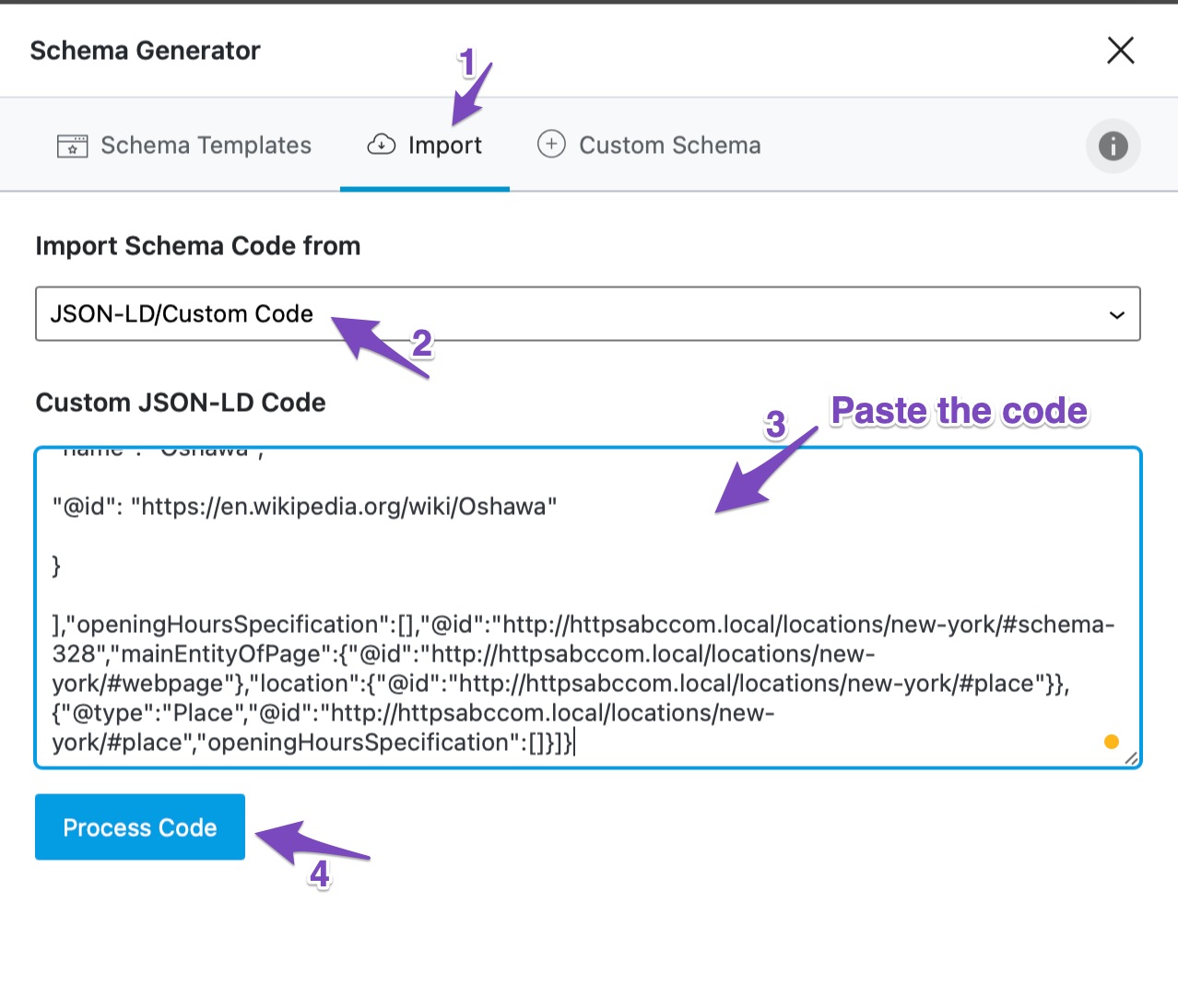 Import the Schema Code