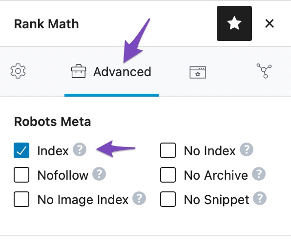 Select Index option