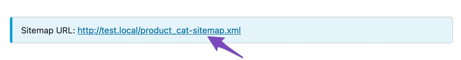 URL for product categories sitemap