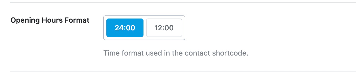Select Opening Hours Format