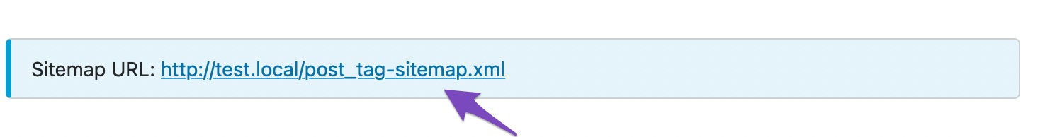 URL for tags sitemap