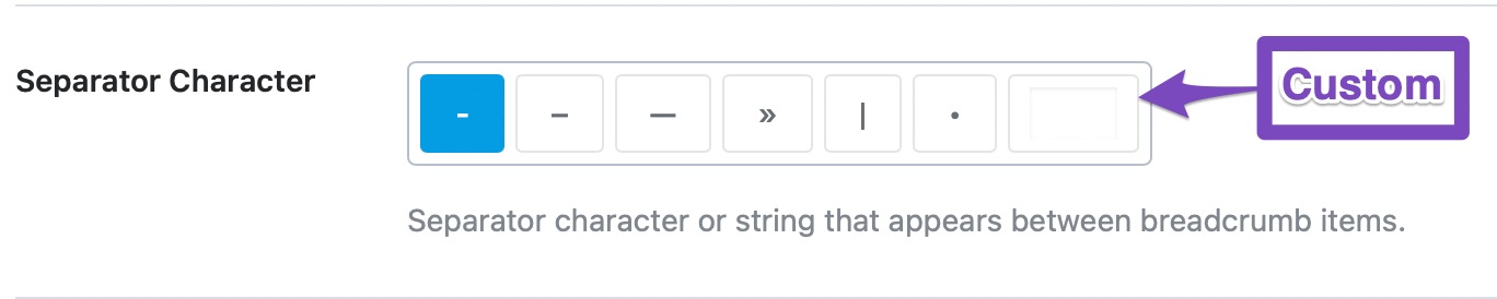 Breadcrumbs - Separator Character