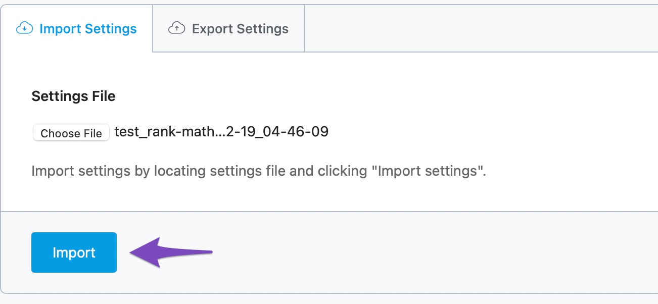 begin importing settings from the file