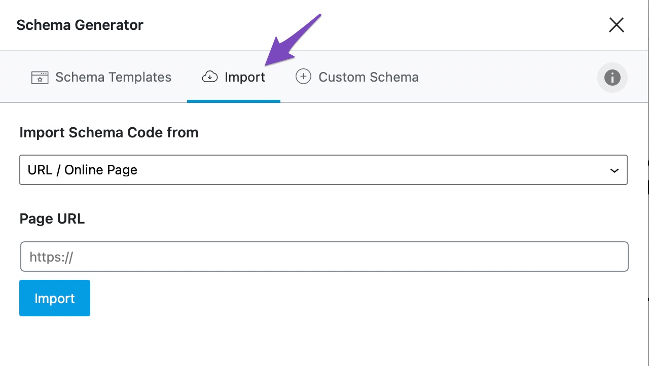 Navigate to the Import tab