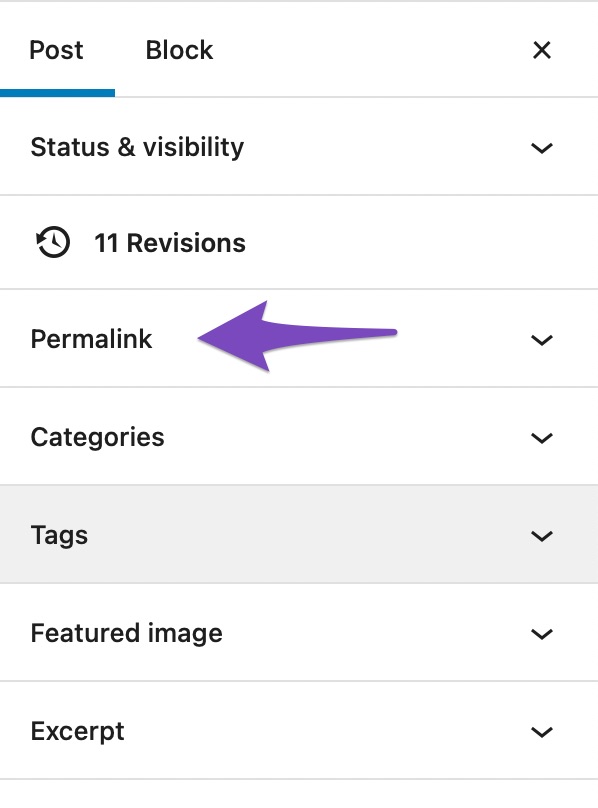 Open Permalink Settings in WordPress