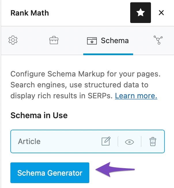 Click on Schema Generator