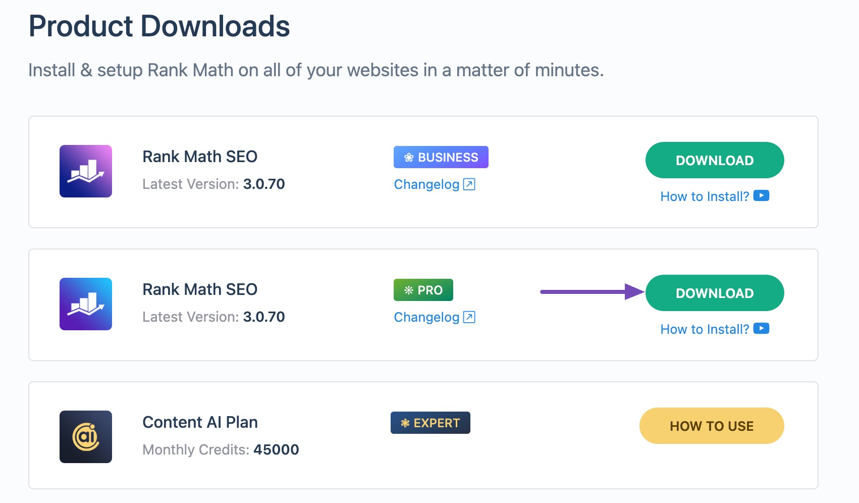 Download Rank Math SEO PRO