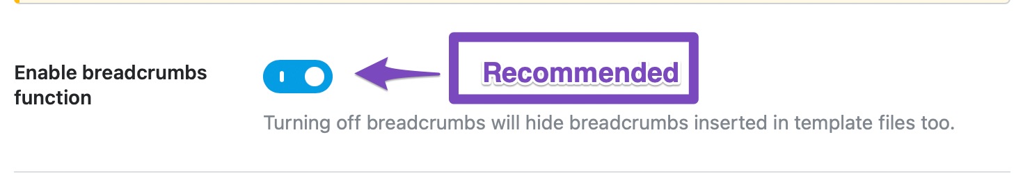 enable breadcrumbs function